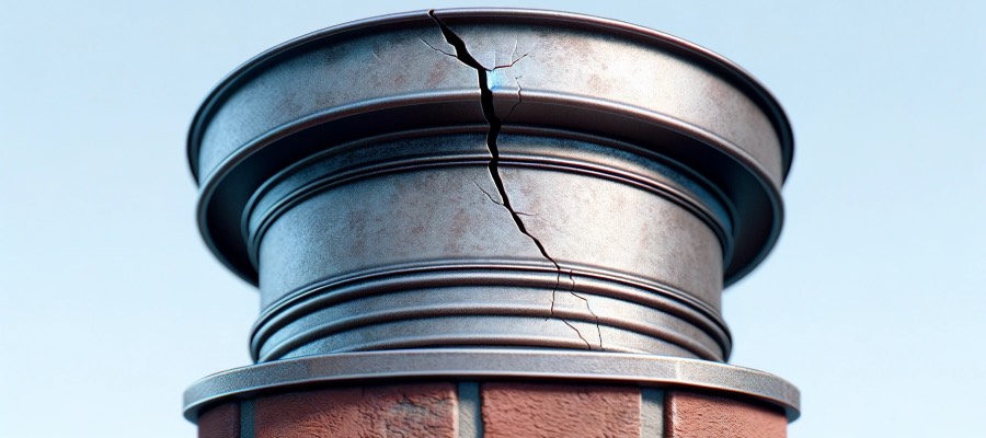 cracked chimney crown