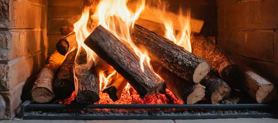 dried or treated wood for fireplace