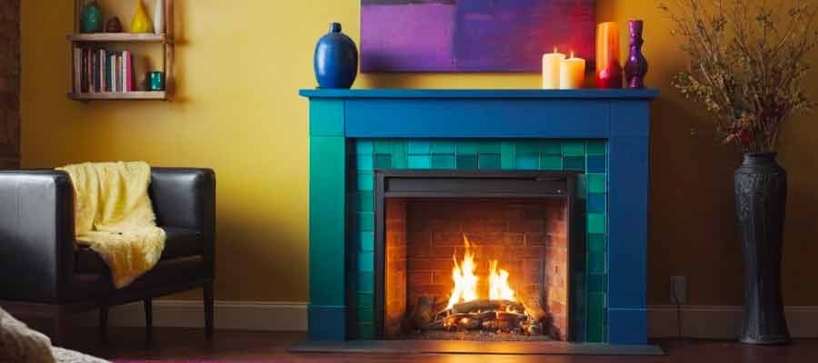 fully colored fireplace remodel