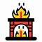 fireplace inspection icon