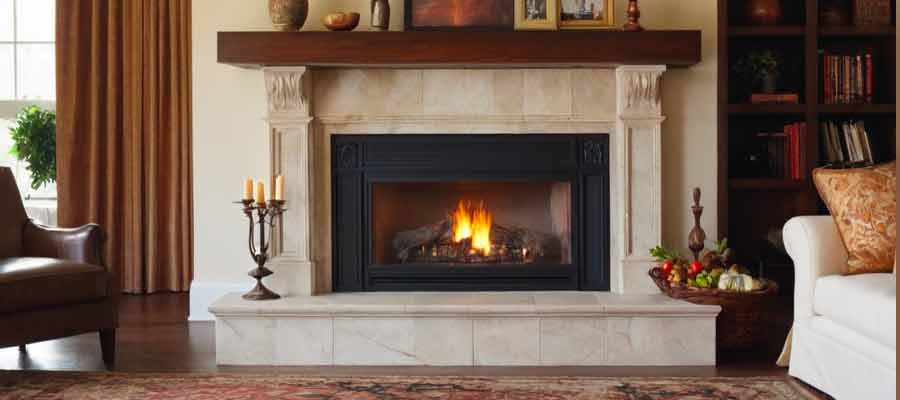 warm tone fireplace remodel in denver