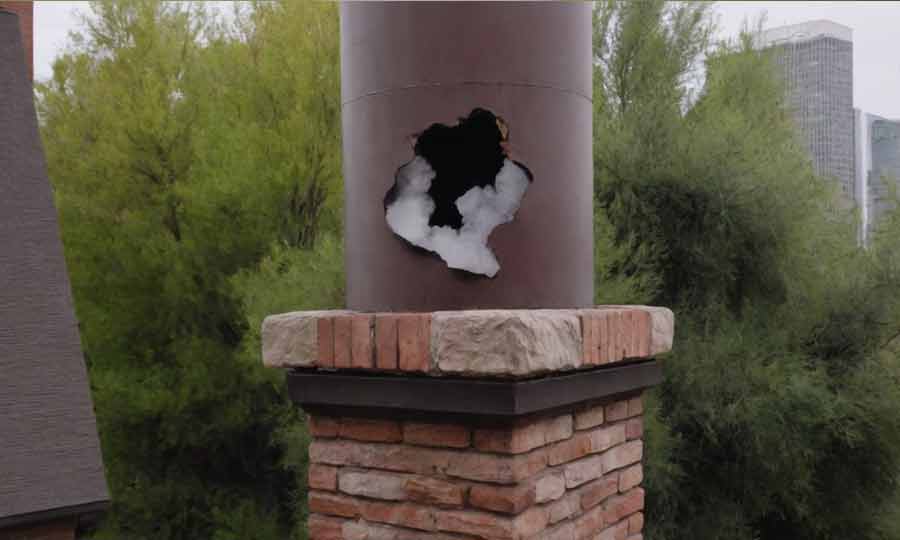 cracked broken chimney liner denver co