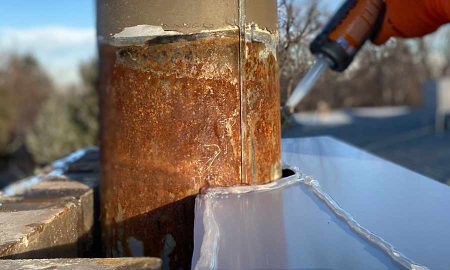 chimney rusted from weather colorado